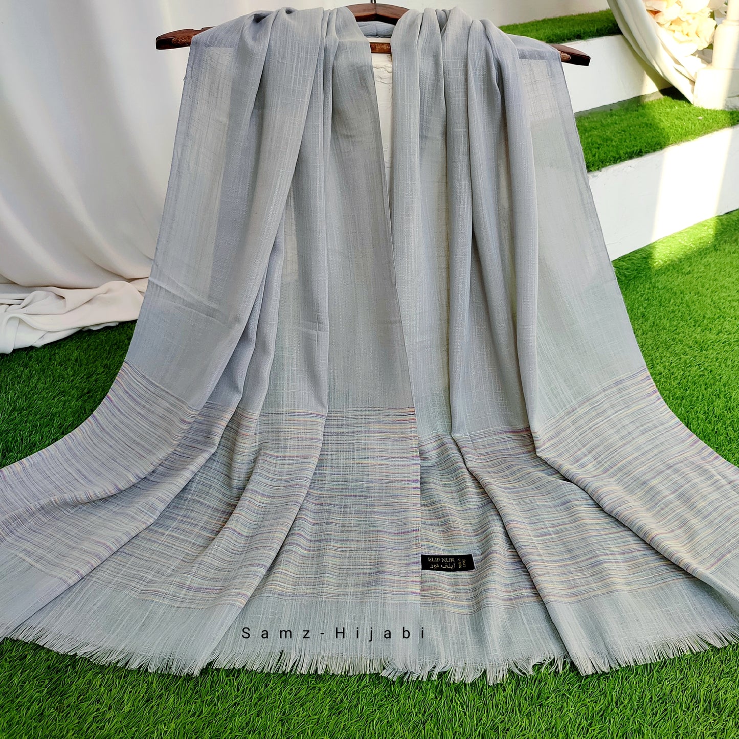Turkish Thread Lawn Hijab Light Grey