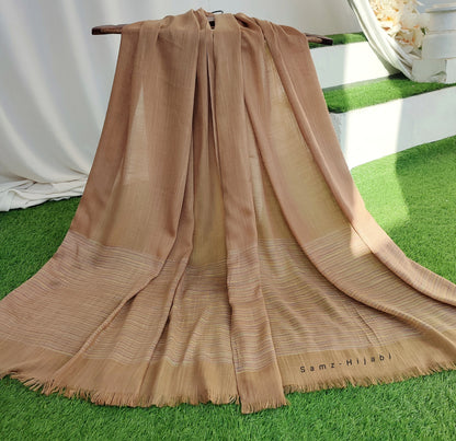Turkish Thread Lawn Hijab Khaki Dark