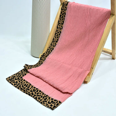 Cheetah - Crinkle Lawn  Hijab Peachy pink