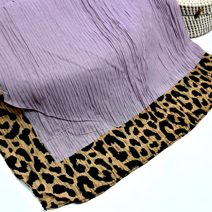 Cheetah - Crinkle Lawn  Hijab Lilac