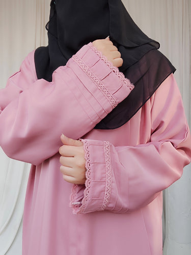 Anoshy Designer Abaya – Pink Korean Nida Elegance