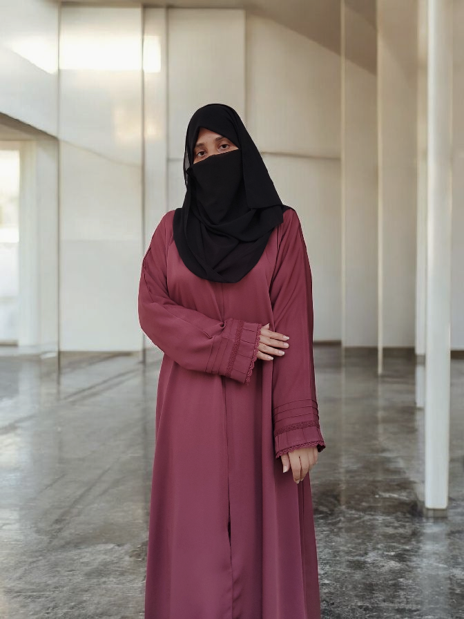 Anoshy Designer Abaya – Mauve Pink Korean Nida Elegance