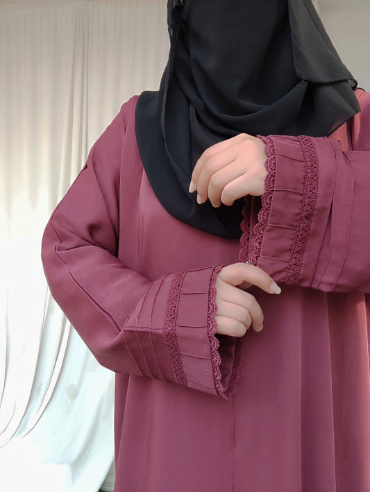 Anoshy Designer Abaya – Mauve Pink Korean Nida Elegance