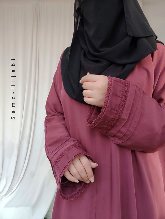 Anoshy Designer Abaya – Mauve Pink Korean Nida Elegance
