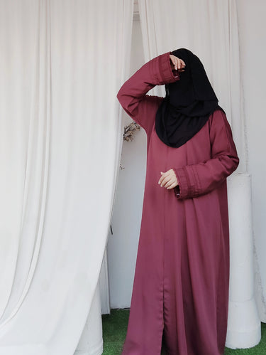 Anoshy Designer Abaya – Mauve Pink Korean Nida Elegance