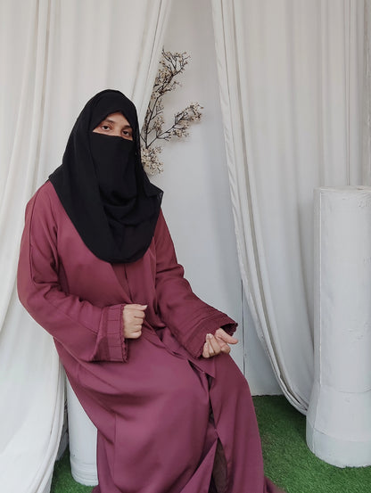 Anoshy Designer Abaya – Mauve Pink Korean Nida Elegance