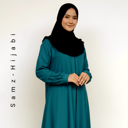 Zipper Plated Sleeves Abaya Zinc