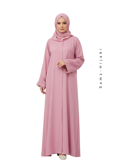 Anoshy Designer Abaya – Pink Korean Nida Elegance