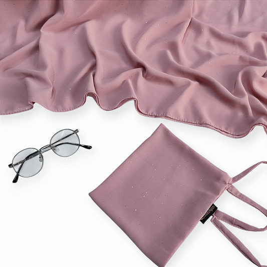 Sparkling Glitter Hijab Naqab Pestal Pink