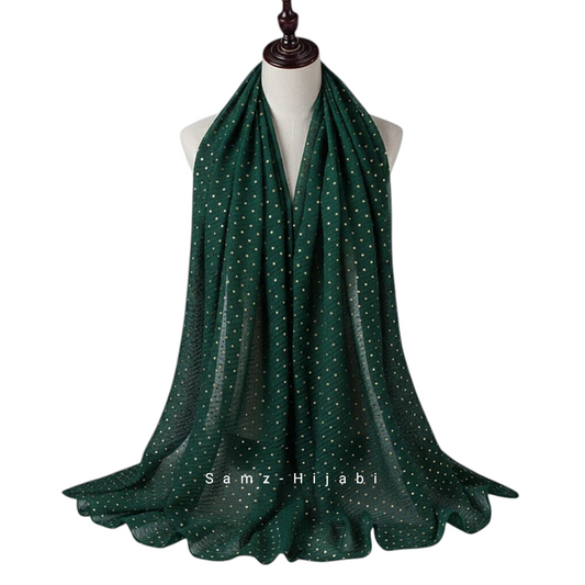 Haya Crinkle Foil Hijab (green)