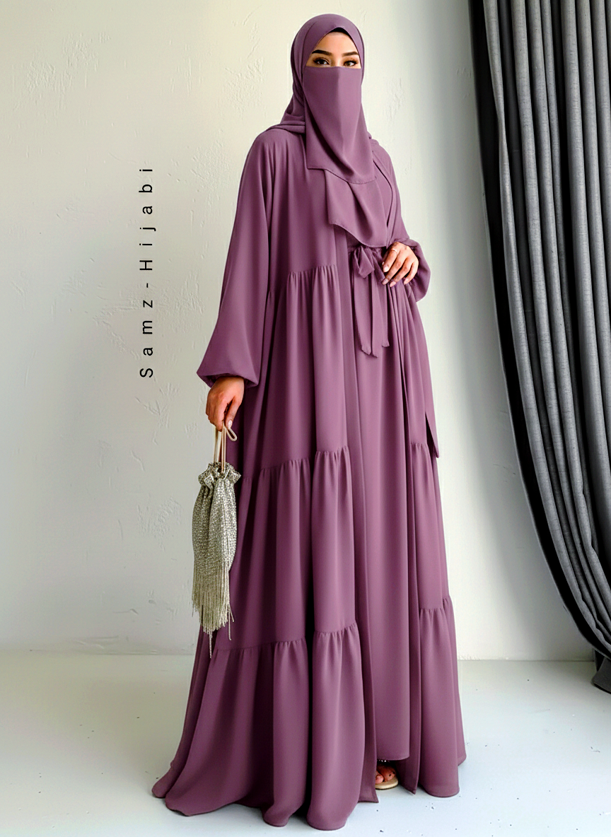 Majestic Tripal Frill Abaya