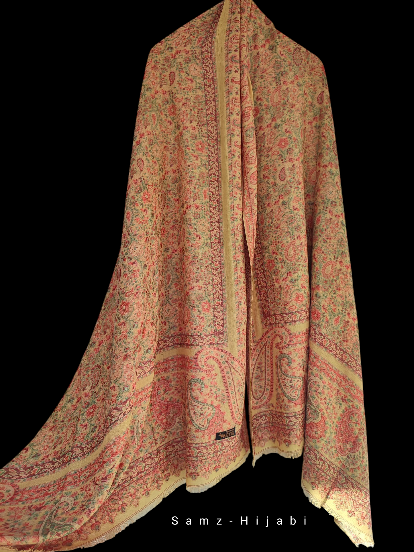 Khani Work Shawl (Bigger)_Musturd