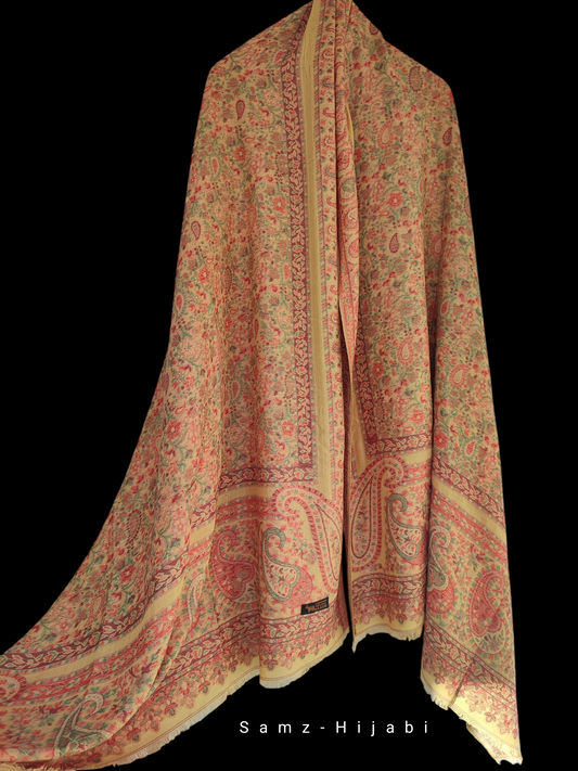 Khani Work Shawl (Bigger)_Musturd