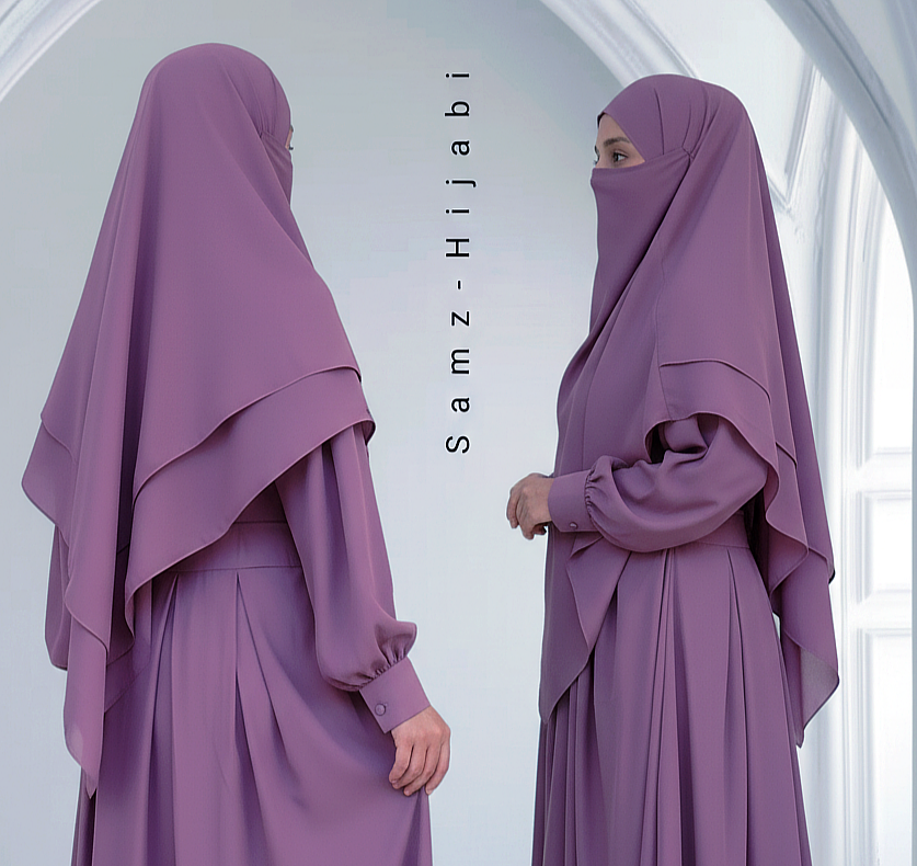 Double Layer Khimar_ Tea pink