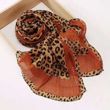 Leopard Crinkle Lawn Hijab (Pumpkin)