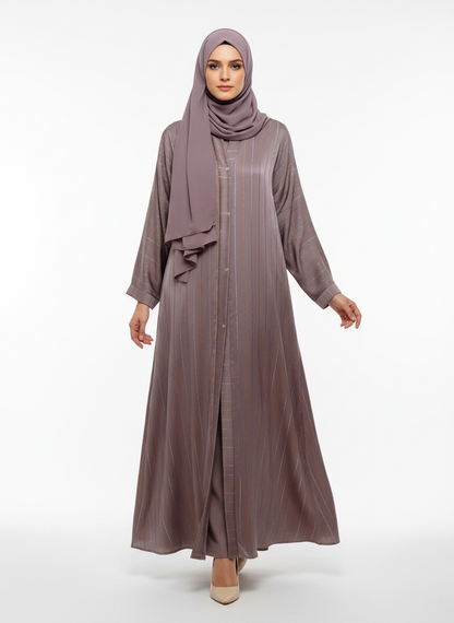 Lumina Shimmer Abaya (Peanut Pink)
