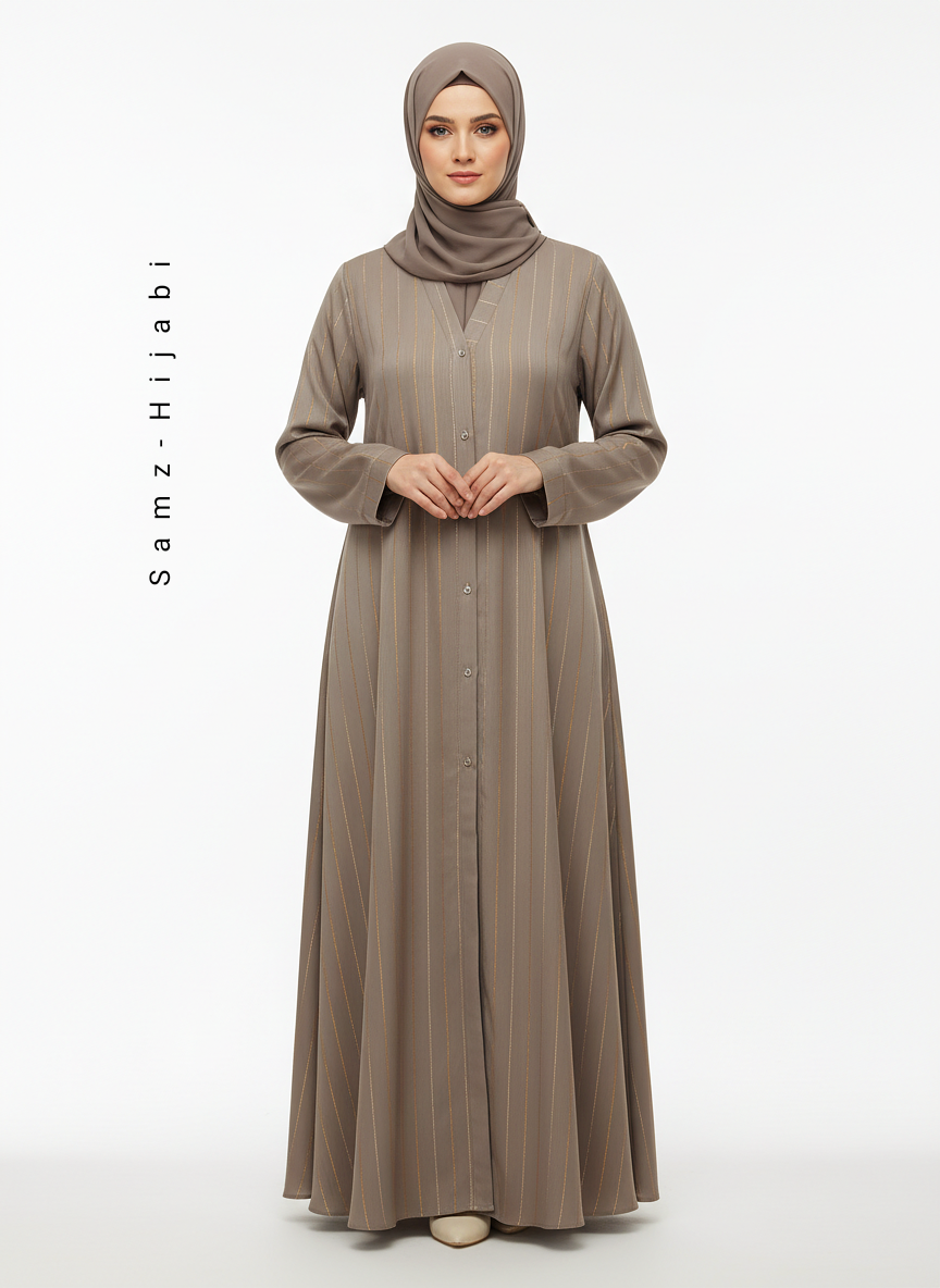 Lumina Shimmer Abaya (Hazel)