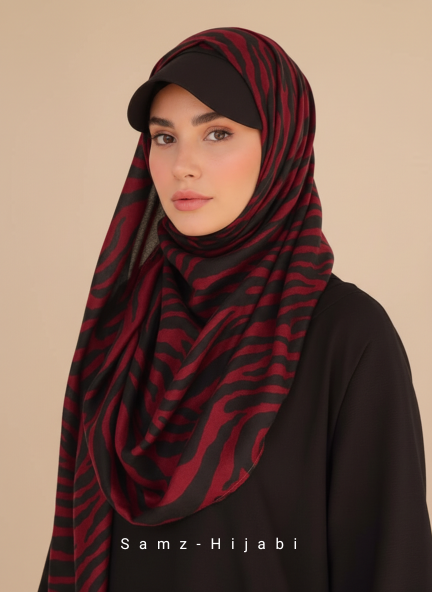 Sun Protection Instant Hijab_Cherry Red