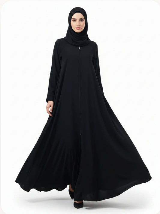 Kiswah Black Zipper Abaya