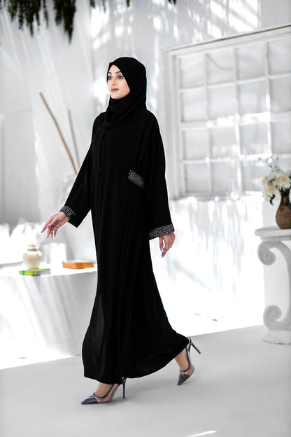 Black Indigo Abaya With Hijab