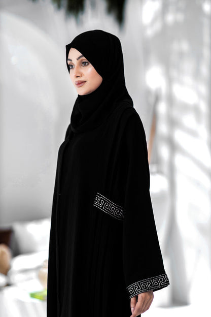 Black Indigo Abaya With Hijab