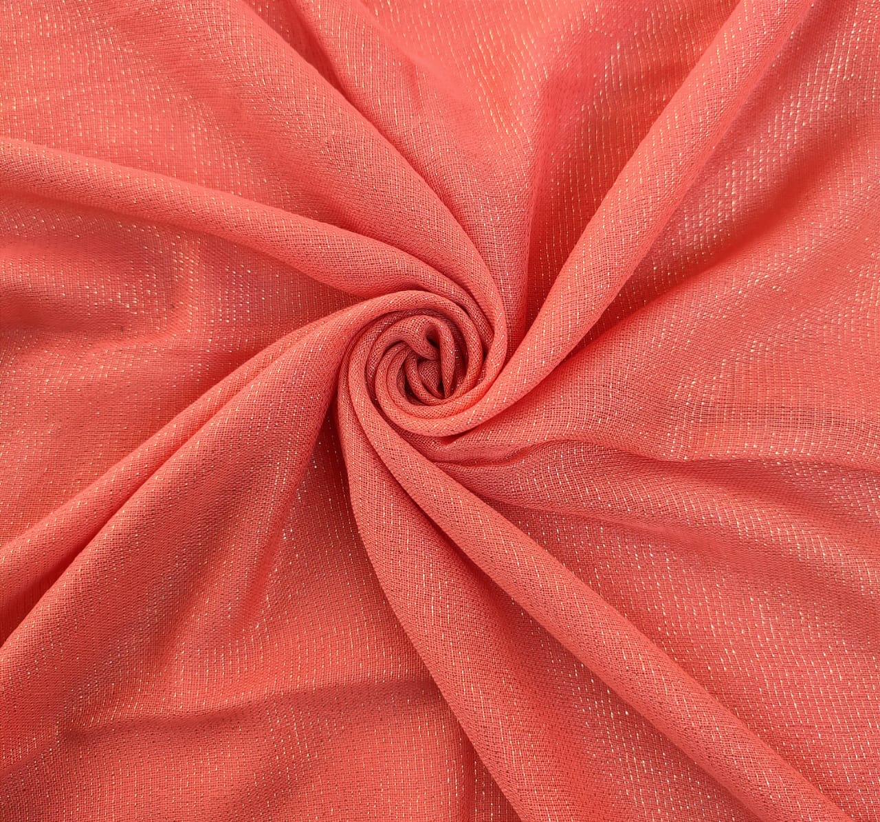 shimmer Lawn Hijab - Peach