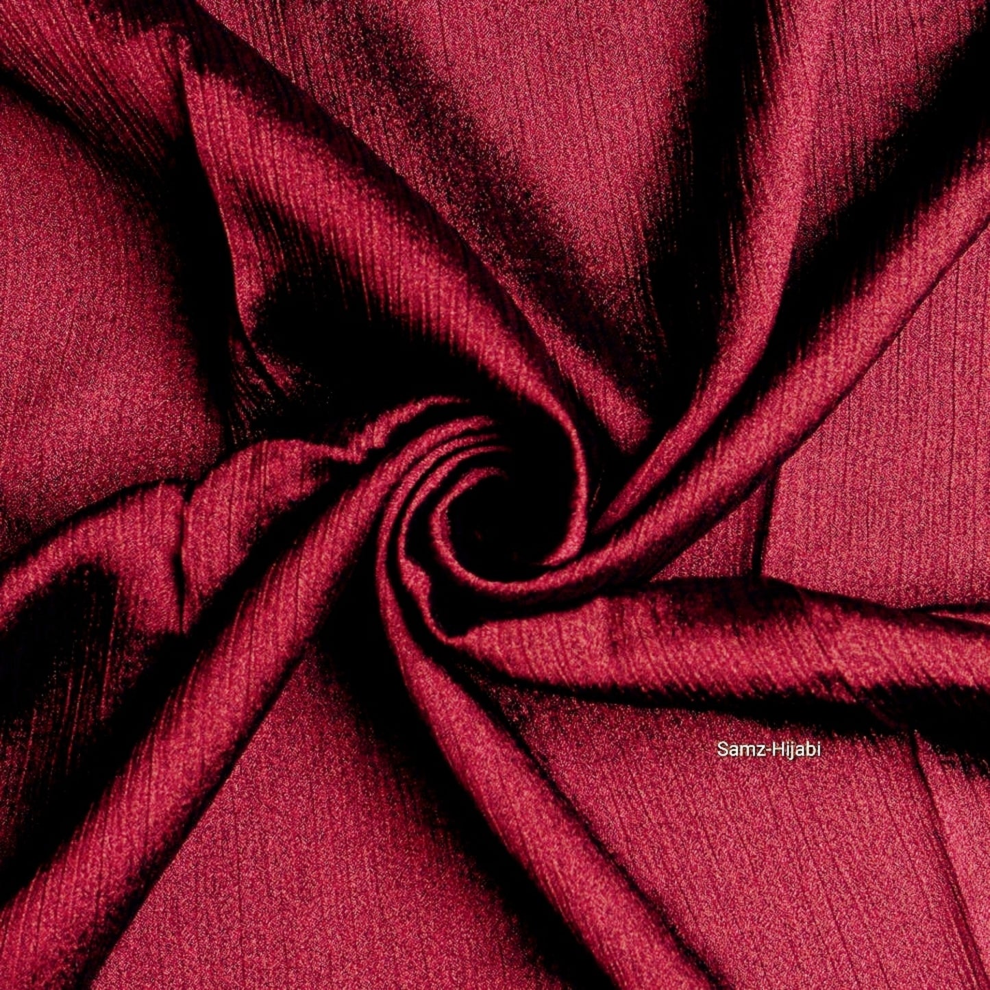 Luminous Crinkle Silk Hijab- - Cherry Maroon