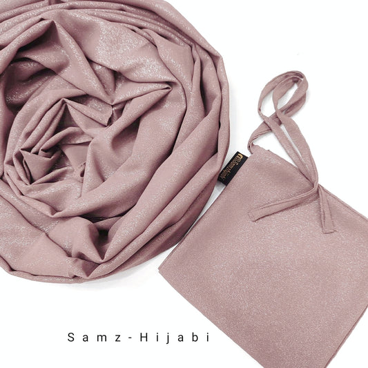 Moonlight Shimmer Hijab Naqab Set- Soft Pink