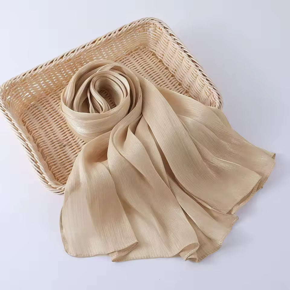 Organza Silk Hijab_ Butter Cream