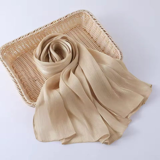 Organza Silk Hijab_ Butter Cream