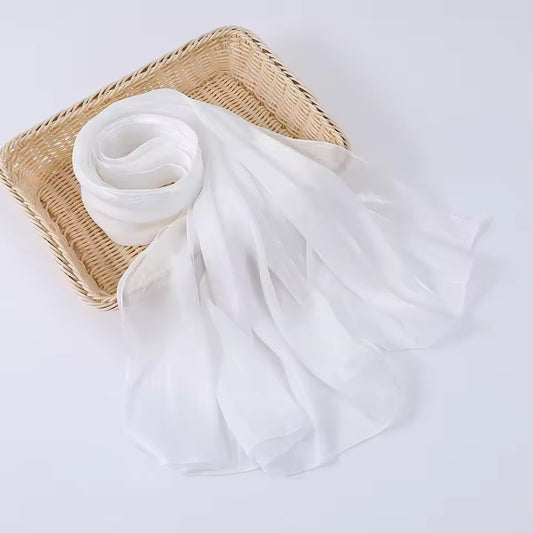 Organza Silk Hijab_Milky White