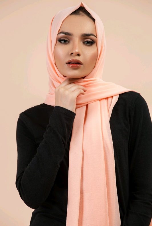 Chiffon Georgette Hijab  _ salmon peach