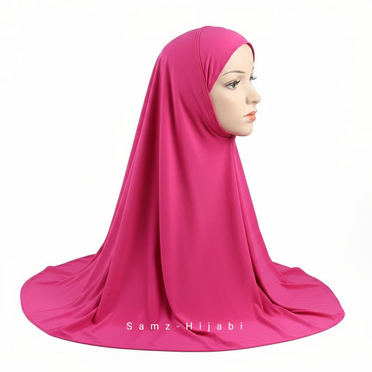 Kids Khimar Makhna (Hot Pink)