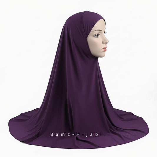 Kids Khimar Makhna (Dark Purple)