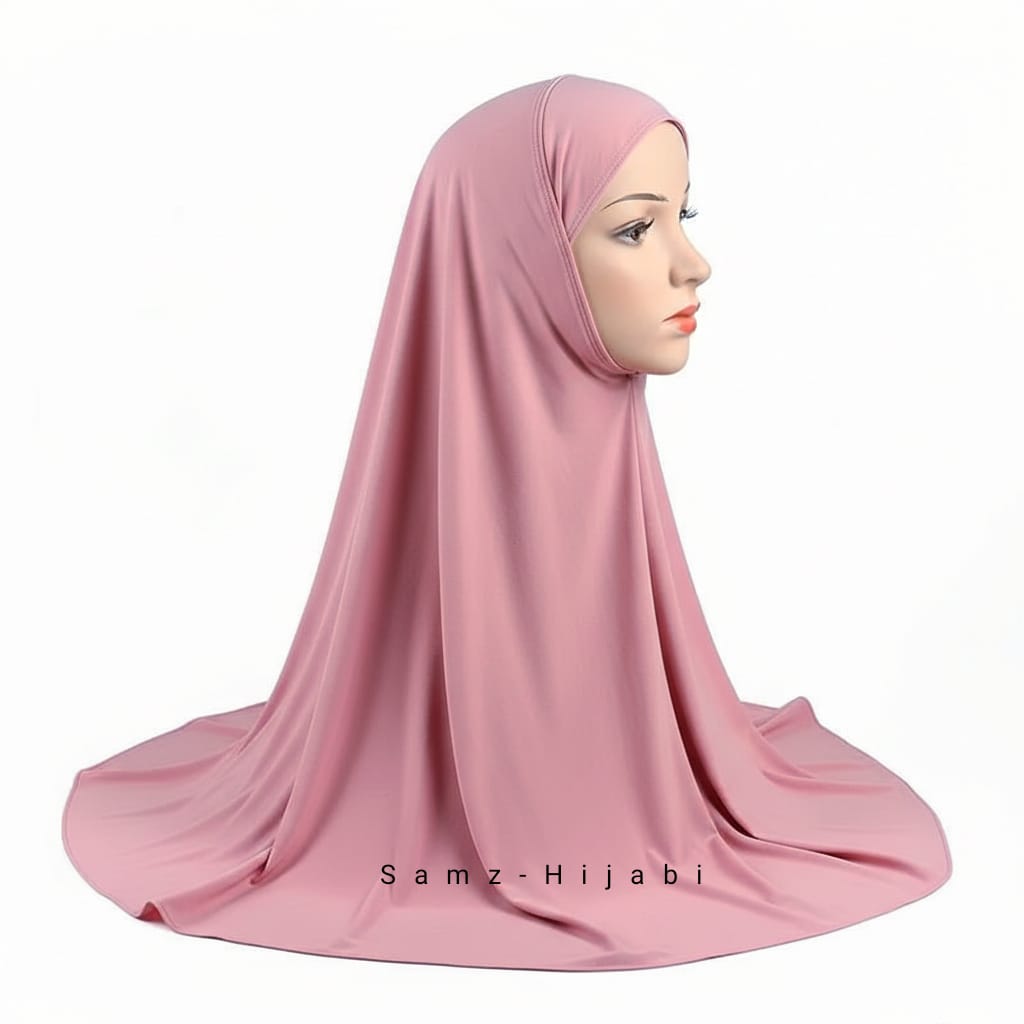 Kids Khimar Makhna (Tea Pink)