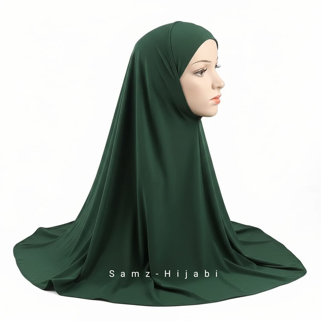 Kids Khimar Makhna (Dark Green)