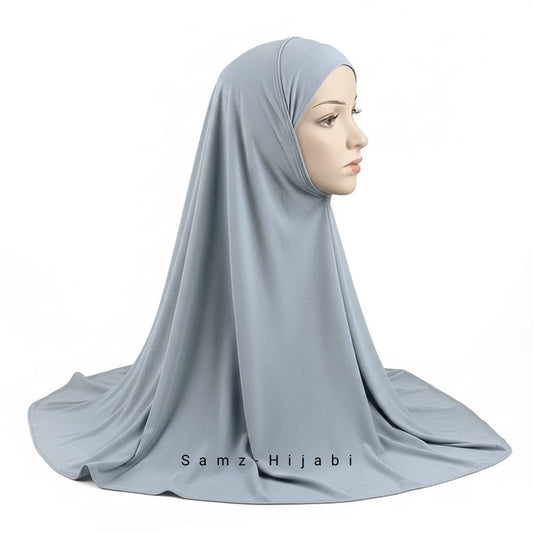 Kids Khimar Makhna (Light Grey)