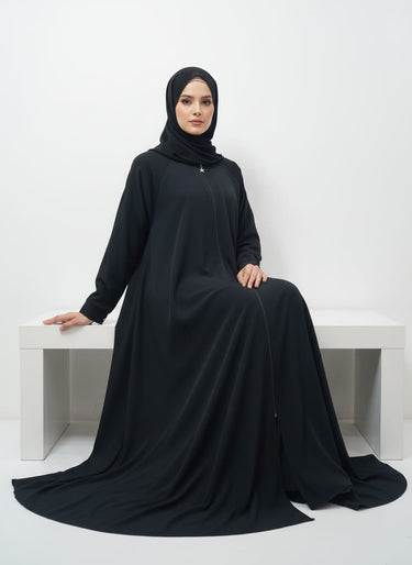 Kiswah Black Zipper Abaya