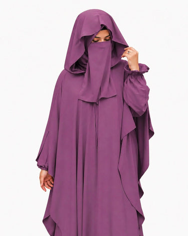 The Amira 4-Piece Hoodie Abaya Set (LIGHT PURPLE)