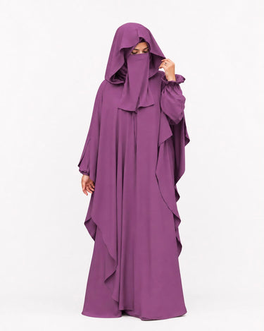 The Amira 4-Piece Hoodie Abaya Set (LIGHT PURPLE)