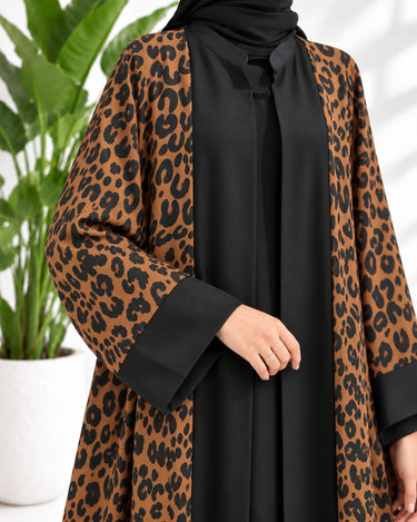 Leopard Print Abaya with Hijab