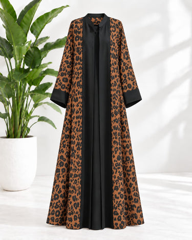Leopard Print Abaya with Hijab