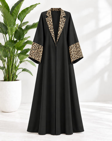 Leopard Print Coat Abaya
