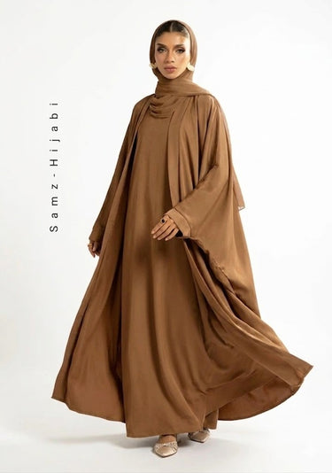 Separate Upper Butterfly Abaya – Camel Brown
