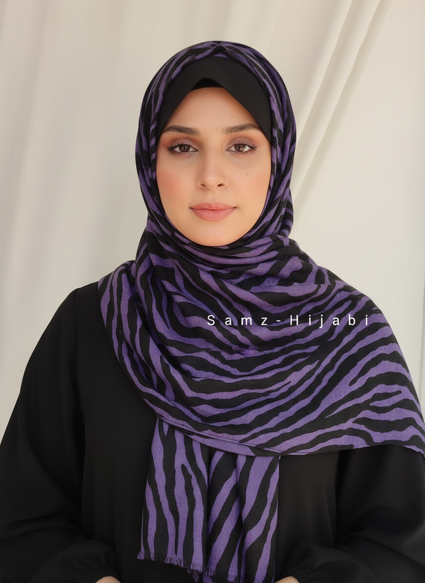 Sun Protection Instant Hijab_ Purple