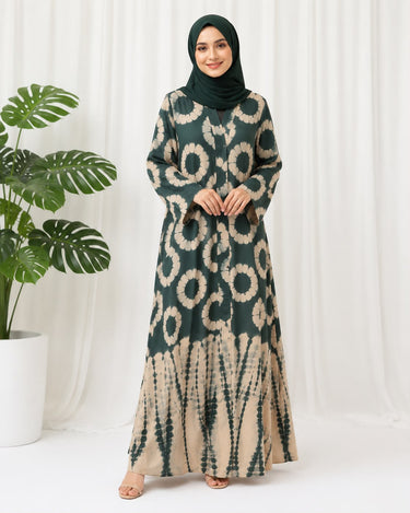 Zahra Chunri Abaya with Scarf (GREEN)