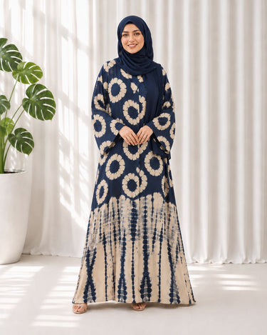 Zahra Chunri Abaya with Scarf (NAVY BLUE)