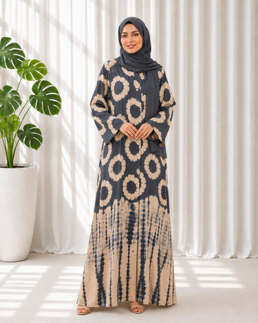 Zahra Chunri Abaya with Scarf (GREY)