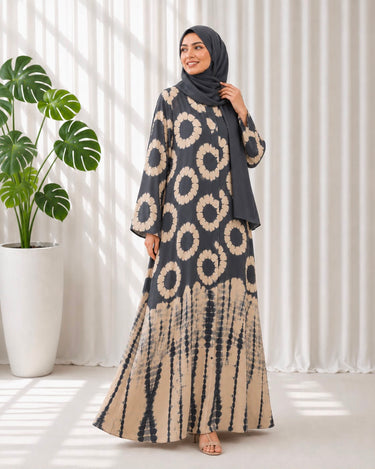 Zahra Chunri Abaya with Scarf (GREY)