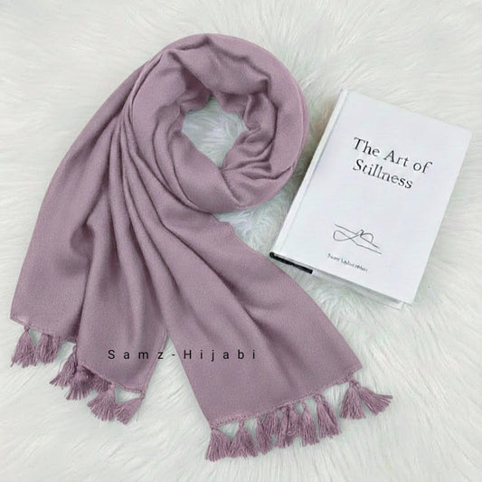 Tassel Lawn Hijab (Nude Purple)